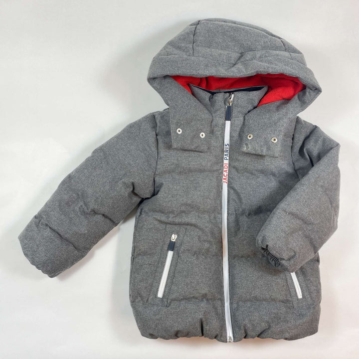 Jacadi grey down hooded winter jacket 6Y/116 5