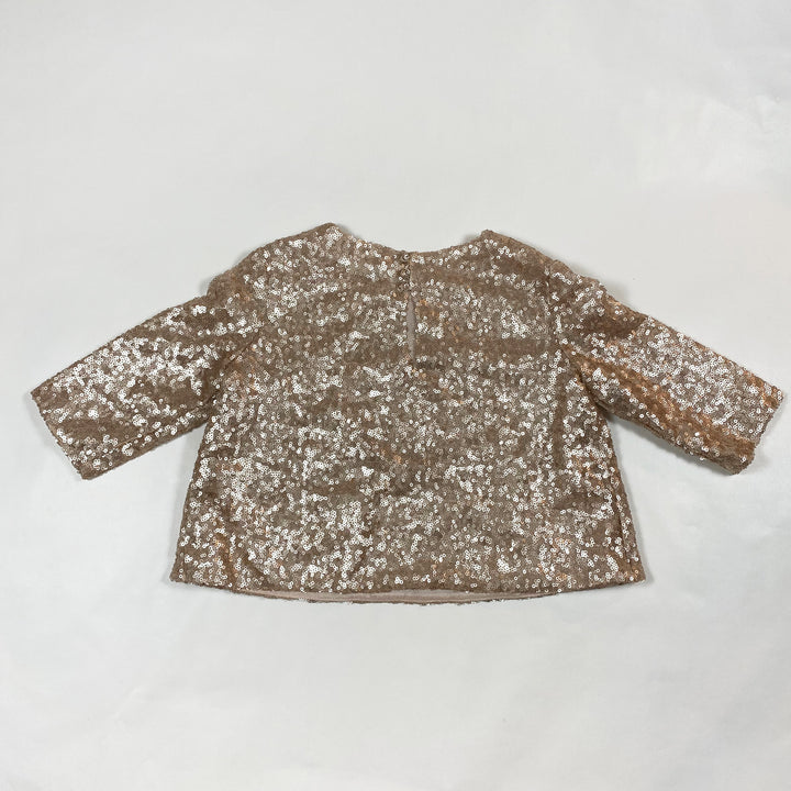 Bonpoint rose gold sequin blouse 4Y 2