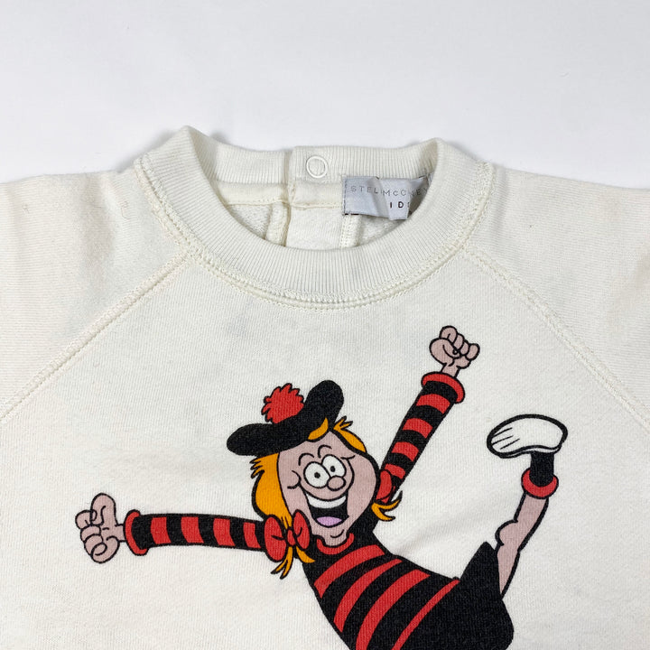 Stella McCartney Kids ecru Sweatshirt mit Cartoon 9M