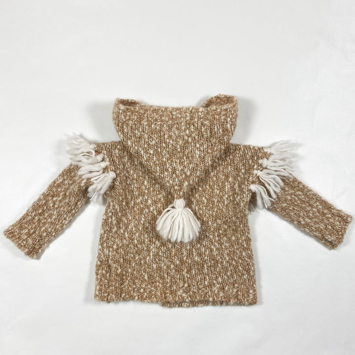 Búho hooded knitted cardigan 6M 2