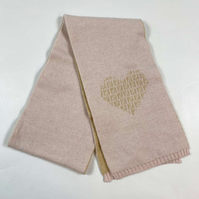 Fendi light pink logo heart cashmere wool blend scarf one size 1