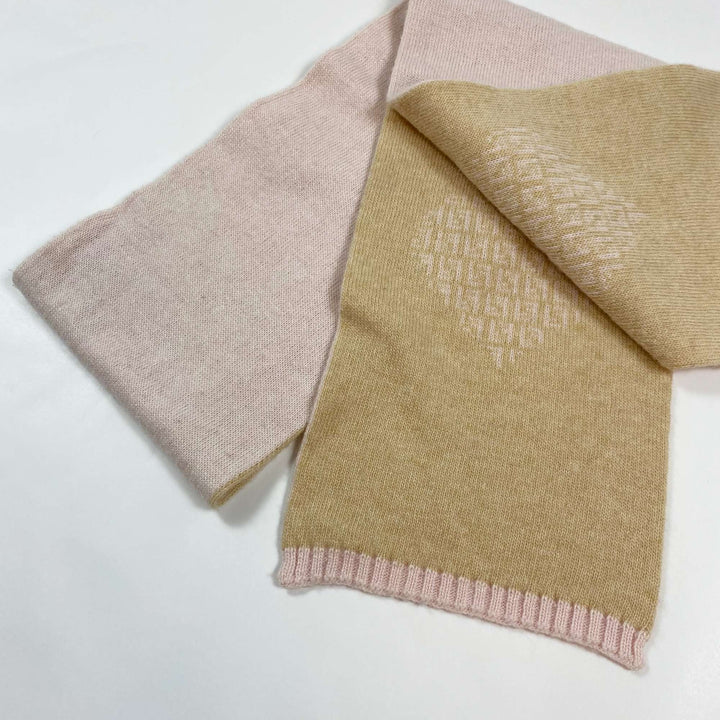 Fendi light pink logo heart cashmere wool blend scarf one size 2