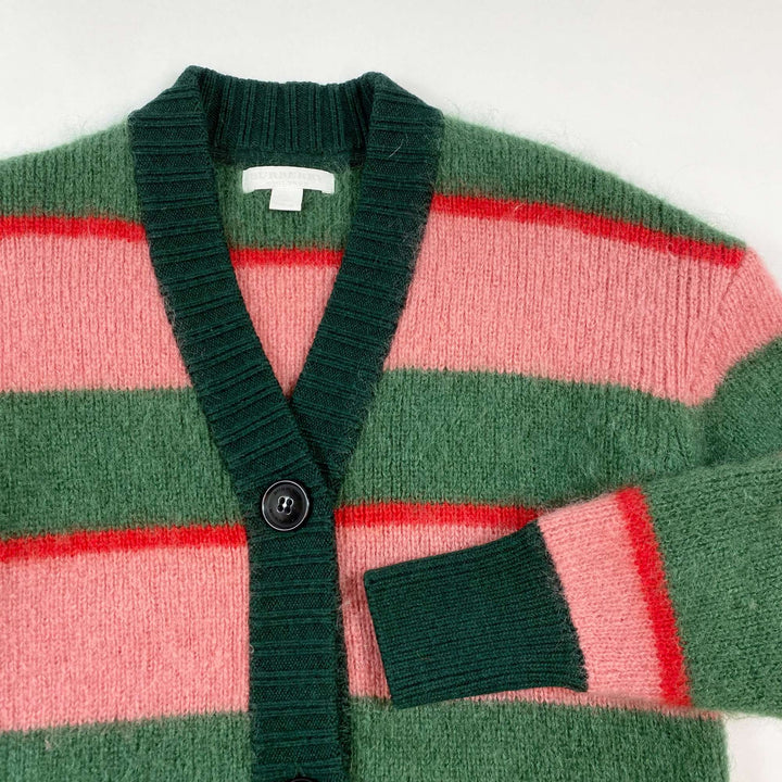 Burberry bold stripe mohair cardigan 10Y/140 2