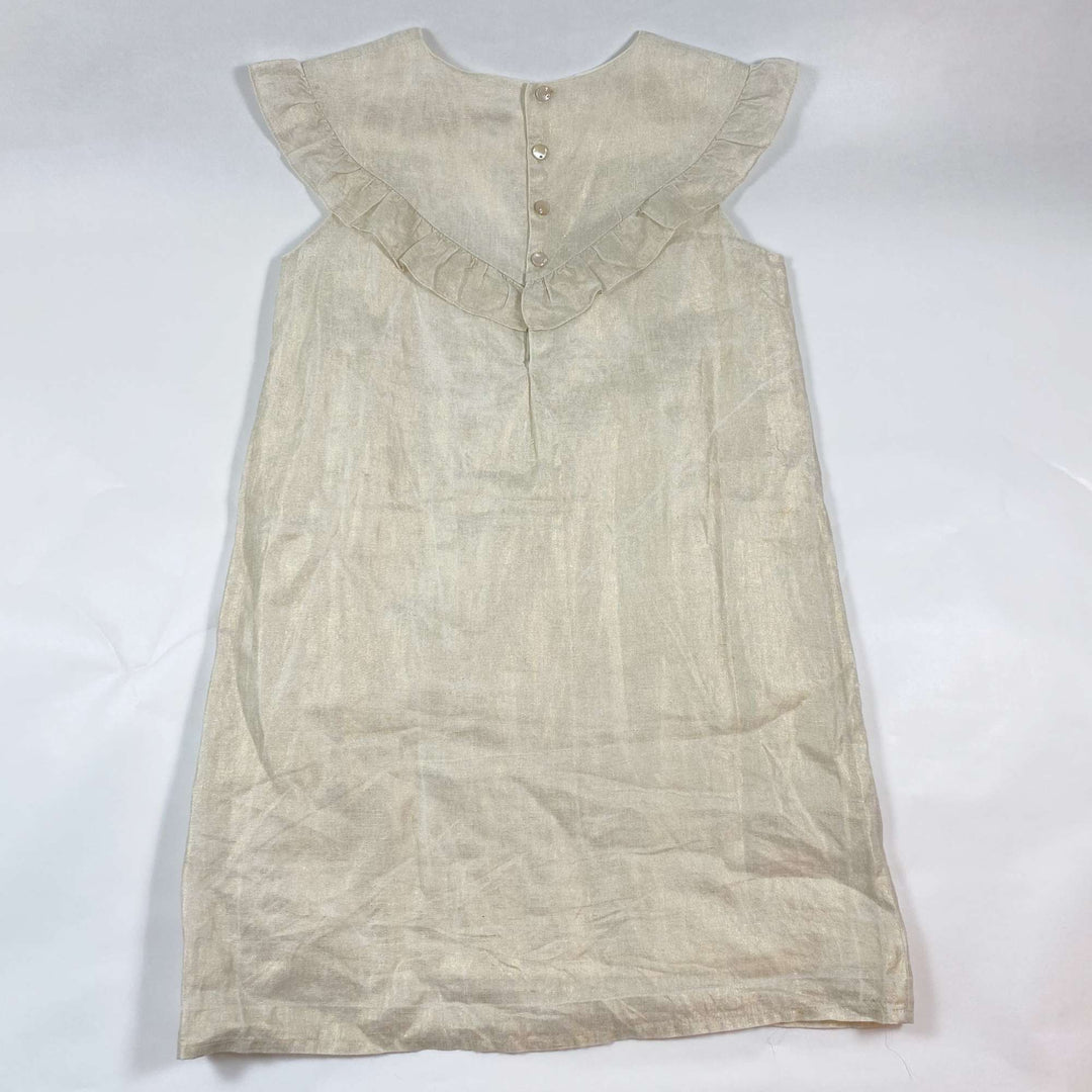 Bonpoint gold shimmer linen dress 10Y/140 3