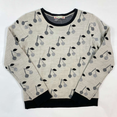 Bonpoint white/black cherry print wool sweater 10Y/140 1