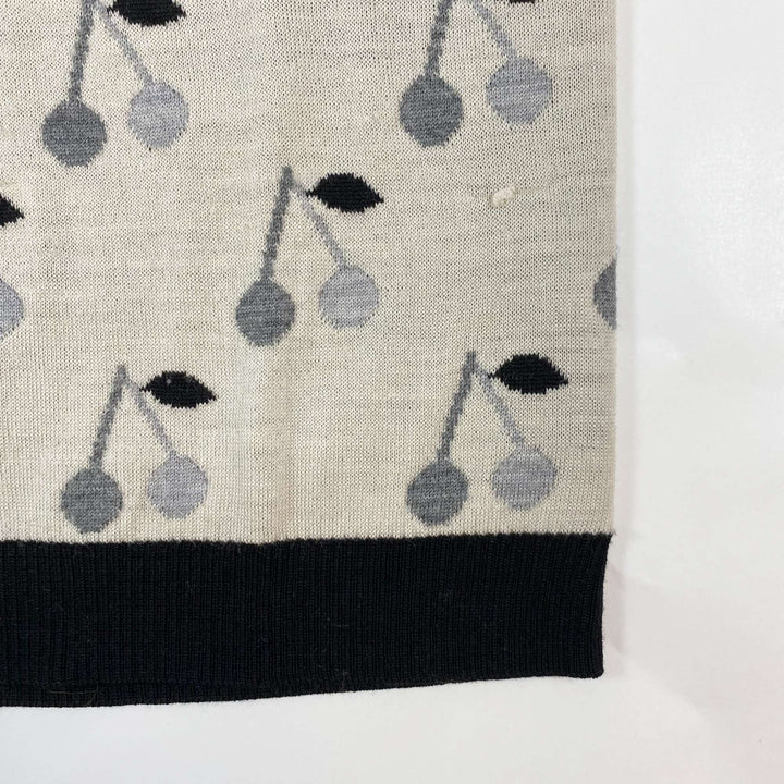 Bonpoint white/black cherry print wool sweater 10Y/140 2