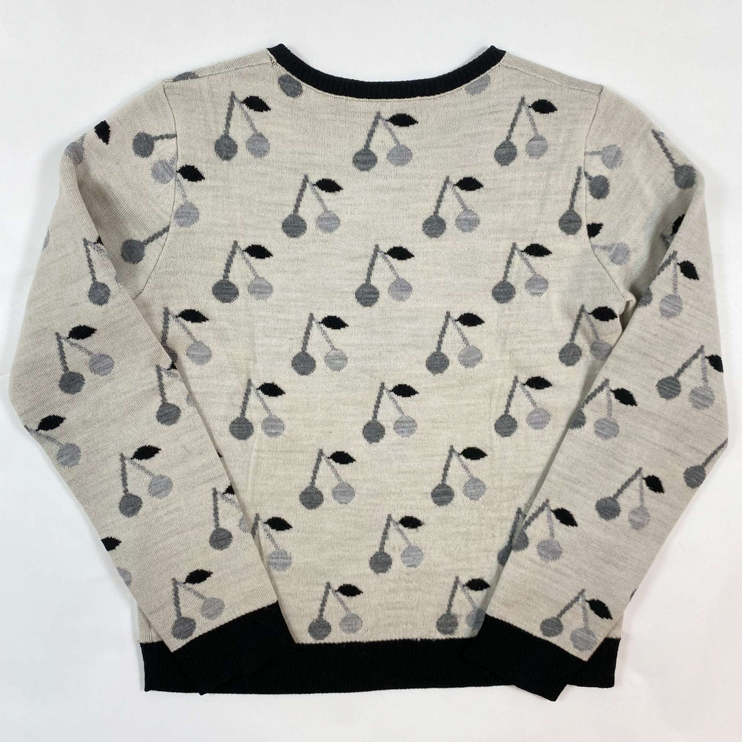Bonpoint white/black cherry print wool sweater 10Y/140 3