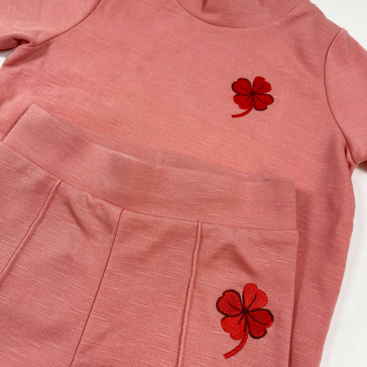 Mini Rodini pink lucky clover organic cotton set 80/86 2