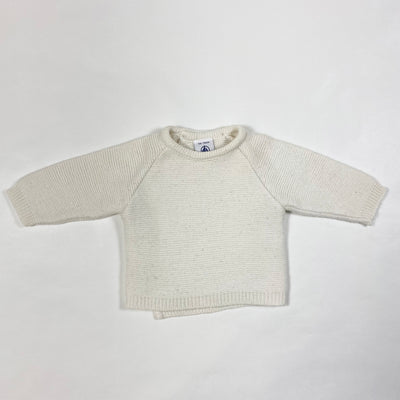 Petit Bateau ecru wool wrap pullover 1M/54cm 1