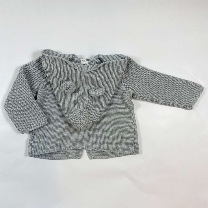 Gap grey bunny hoodie cardigan 12-18M 2