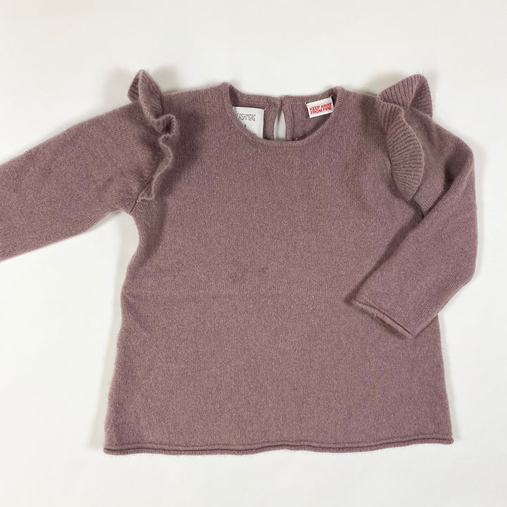 Zara faded purple cashmere tunic with ruffles 9-12M/80
