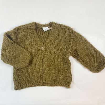Zara brown melange heavy knit cardigan 3-4Y/104 1