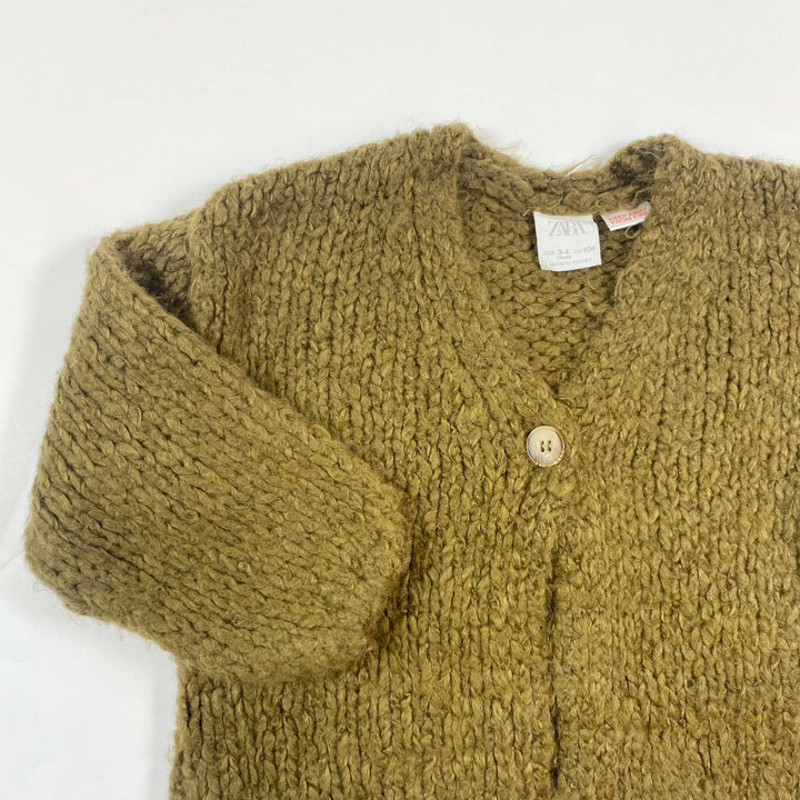 Zara brown melange heavy knit cardigan 3-4Y/104 2