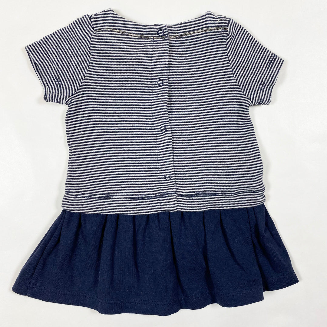 Petit Bateau navy short-sleeved mariniere dress 3M/60 2