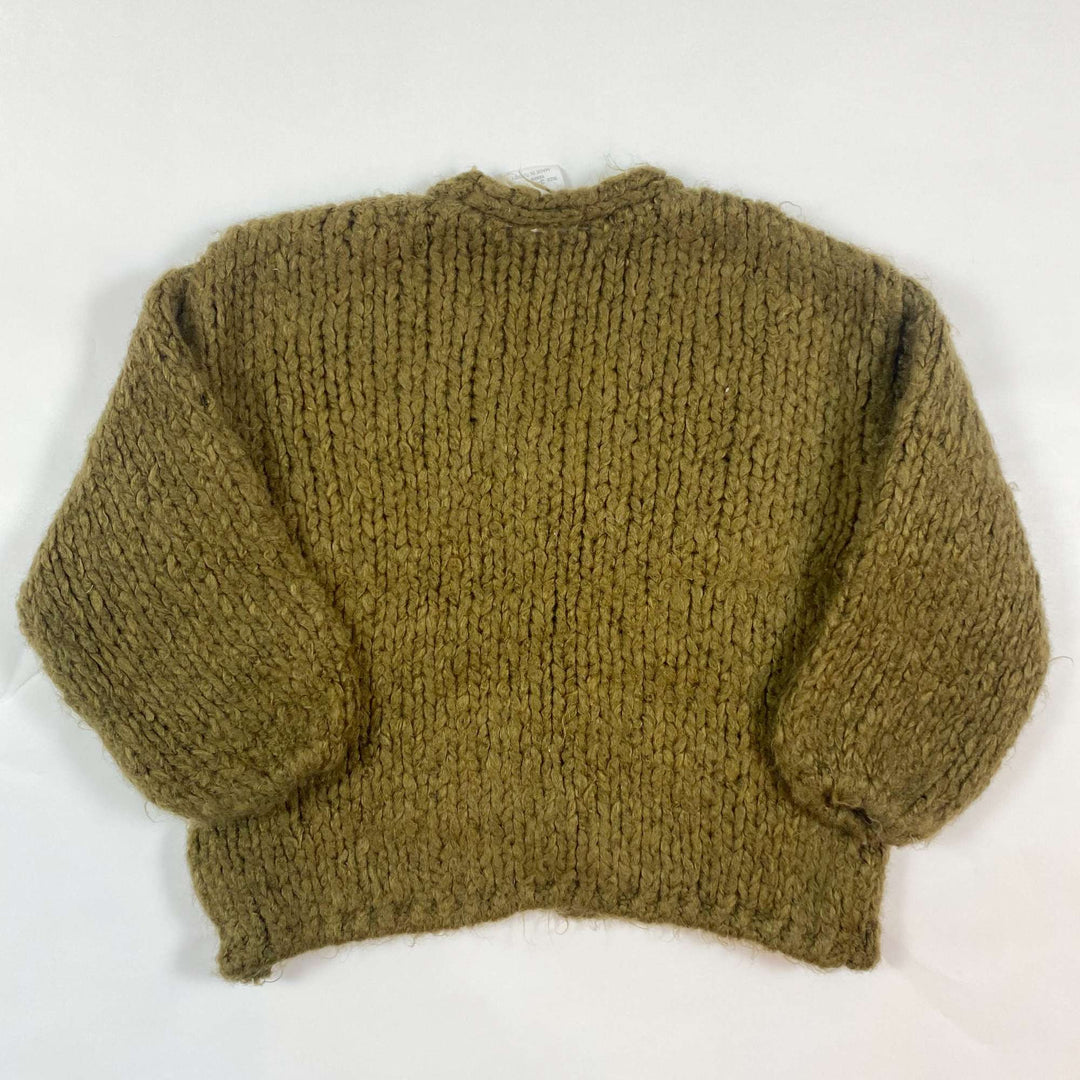 Zara brown melange heavy knit cardigan 3-4Y/104 3