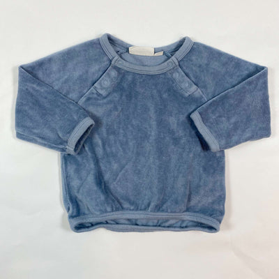 Sense Organics slate blue velour sweater 9-12M/80 1