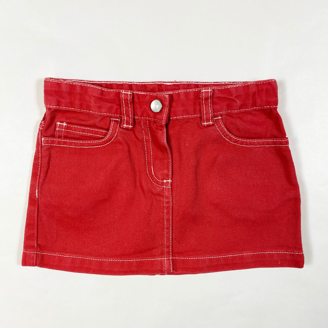 Petit Bateau red denim skirt 3Y/94 1