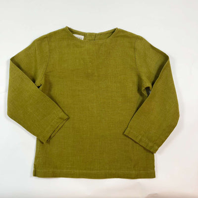Matona green linen blouse 5-6Y 1