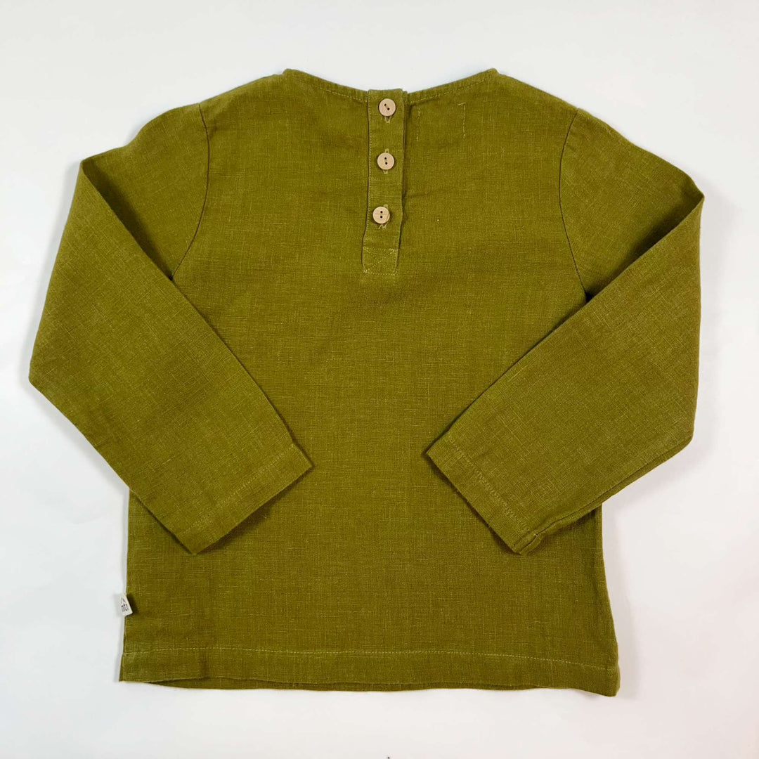 Matona green linen blouse 5-6Y 2