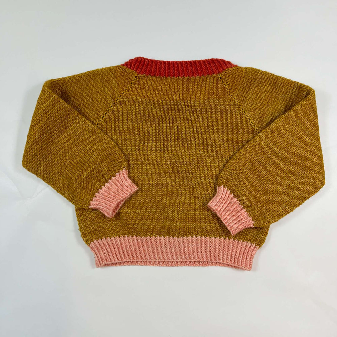 Misha & Puff colourblock wool sweater 4-5Y 2