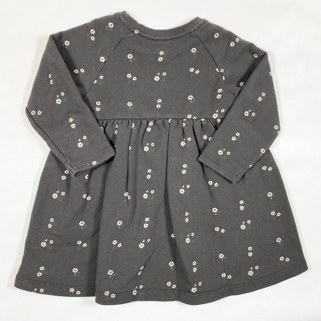 Zara dark grey floral french terry dress 4-5Y/110 2