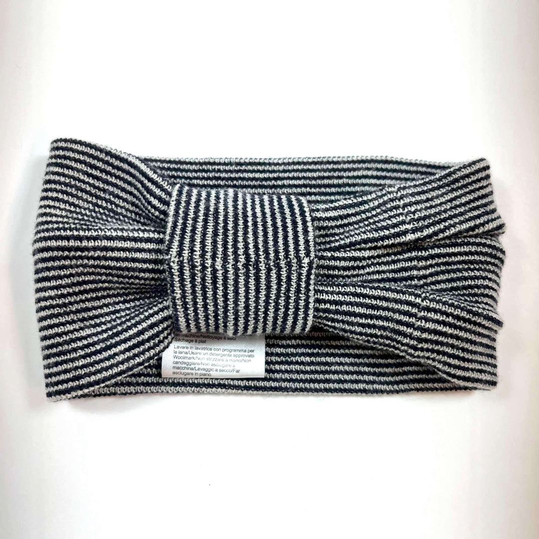 FUB black/white wool headband 4-12Y 1