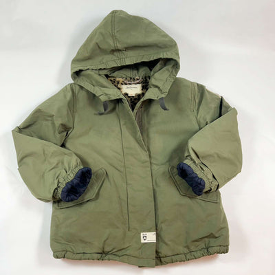 Bellerose green leopard lined winter jacket 8-9Y 1