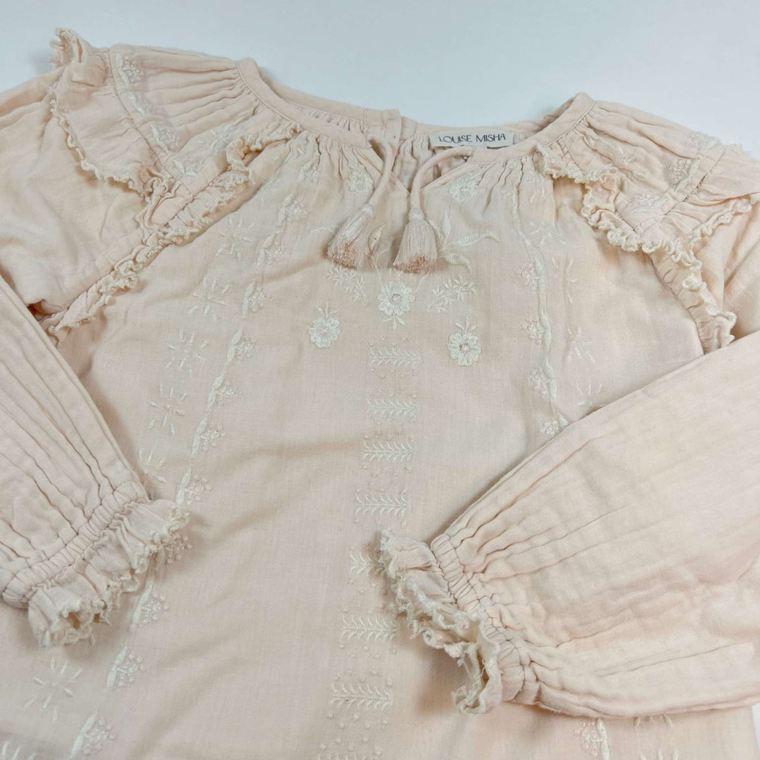 Louise Misha pale rose embroidered muslin blouse 7Y 2