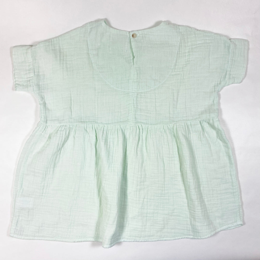 Boy + Girl turquoise muslin short-sleeved dress Second Season 4Y