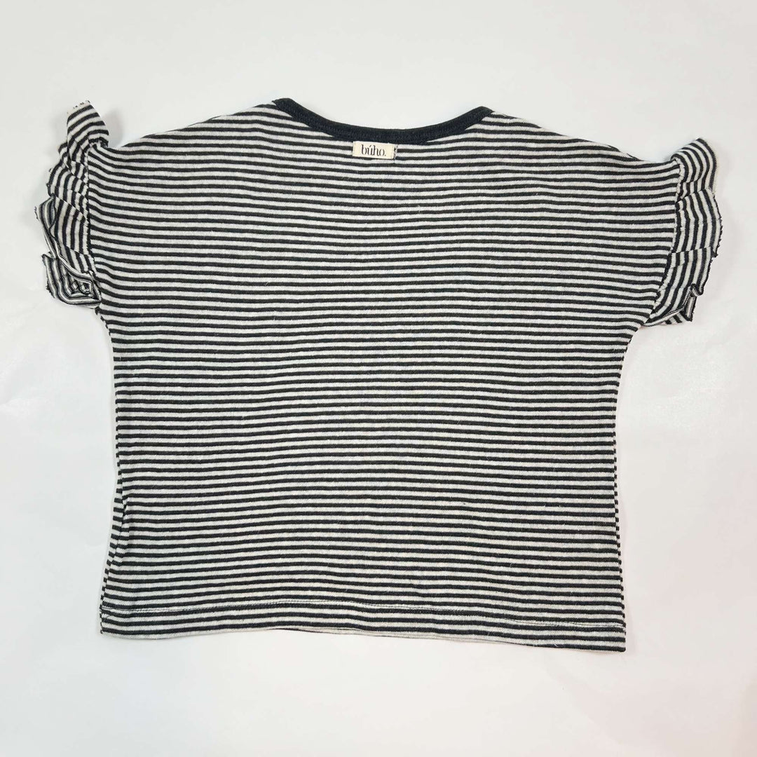 Búho navy striped T-shirt with ruffles 6Y 2