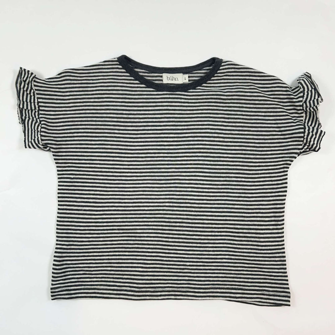 Búho navy striped T-shirt with ruffles 6Y 1