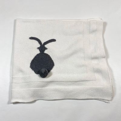 Stella McCartney Kids white grey bunny knit blanket 74x77cm 1