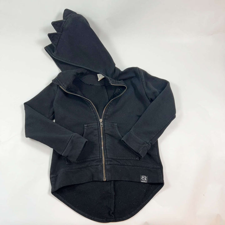 Kukukid black Dino cotton zip hoodie 98-104cm 3