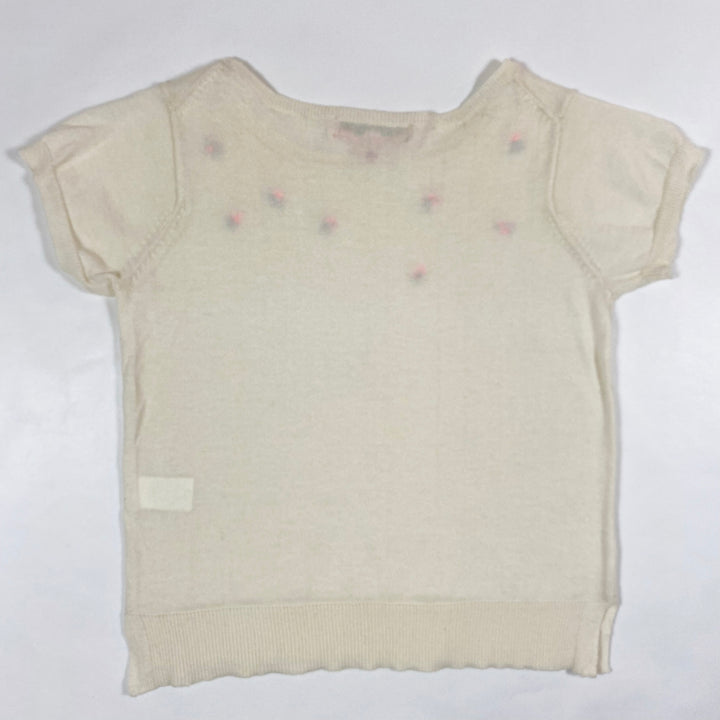 Bonpoint ecru pullover with applique flowers 6Y 3