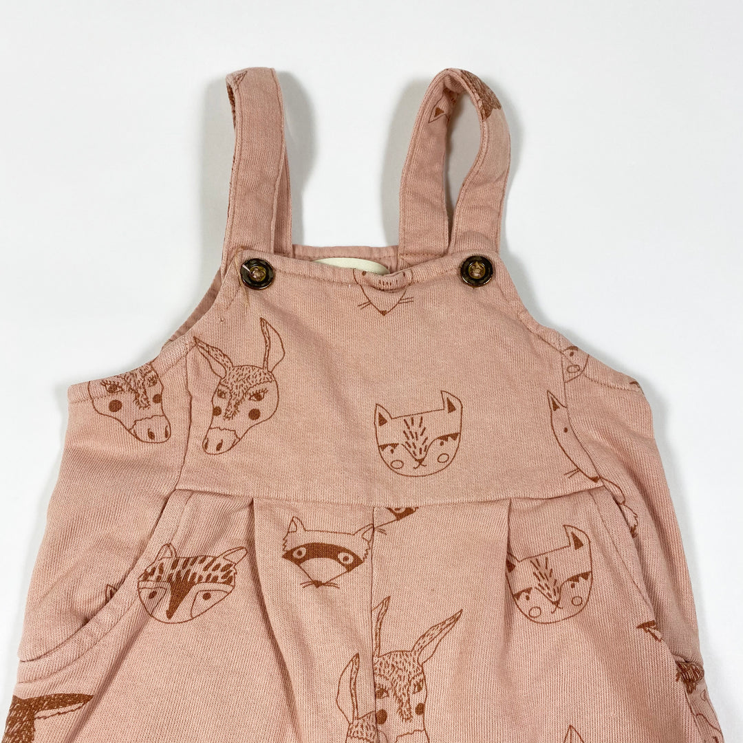 Soft Gallery vintage pink animal print Willow sweat dungarees 12M