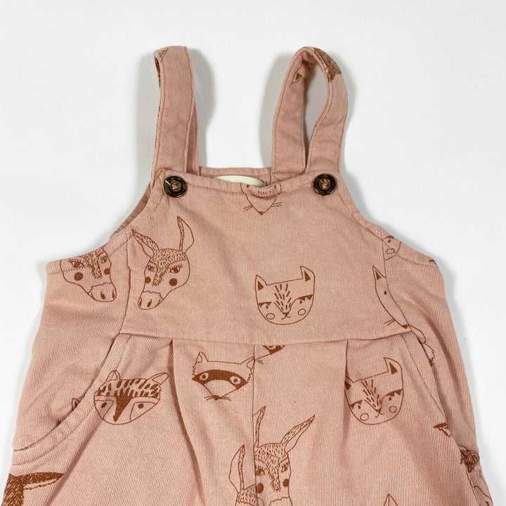 Soft Gallery vintage pink animal print Willow sweat dungarees 12M