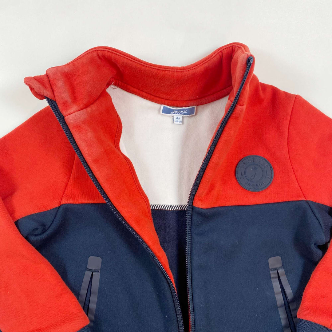 Jacadi navy/red colour block sweat jacket 4Y/104 2
