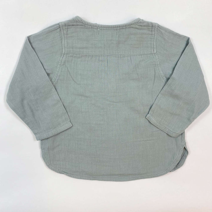 La Petite Collection green/grey muslin shirt 4Y/104 2