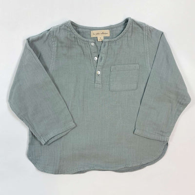 La Petite Collection green/grey muslin shirt 4Y/104 1