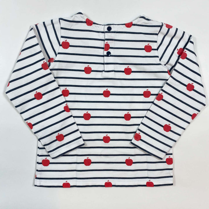 Jacadi apple print long-sleeved t-shirt 4Y/104 2