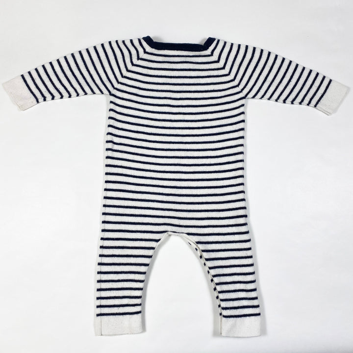 Jacadi navy/white striped jumpsuit 12M 2