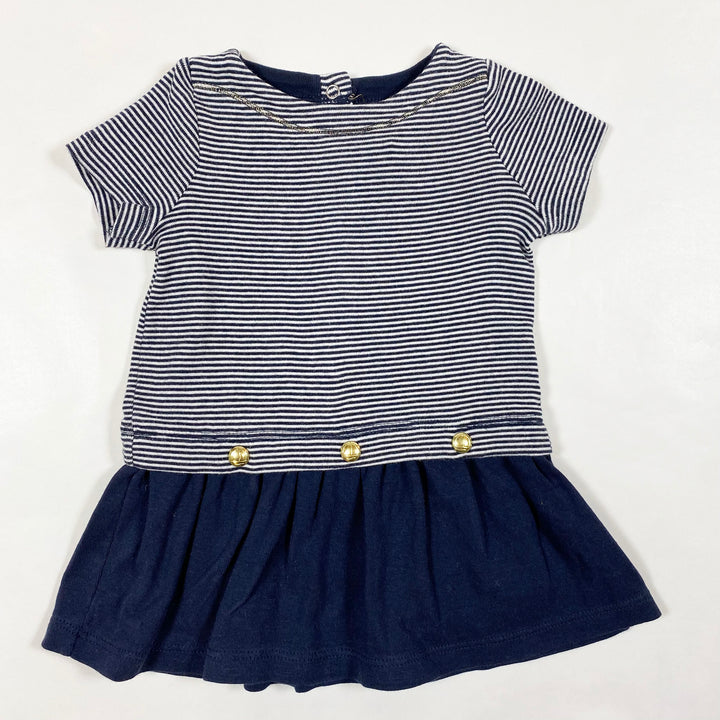 Petit Bateau navy short-sleeved mariniere dress 3M/60 1