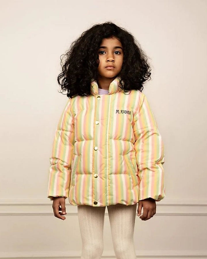 Mini Rodini bonbon stripe city puffer jacket Second Season diff. sizes 2