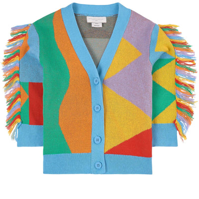 Stella McCartney Kids multi-coloured fringe knit cactus cardigan Second Season diff. sizes 1