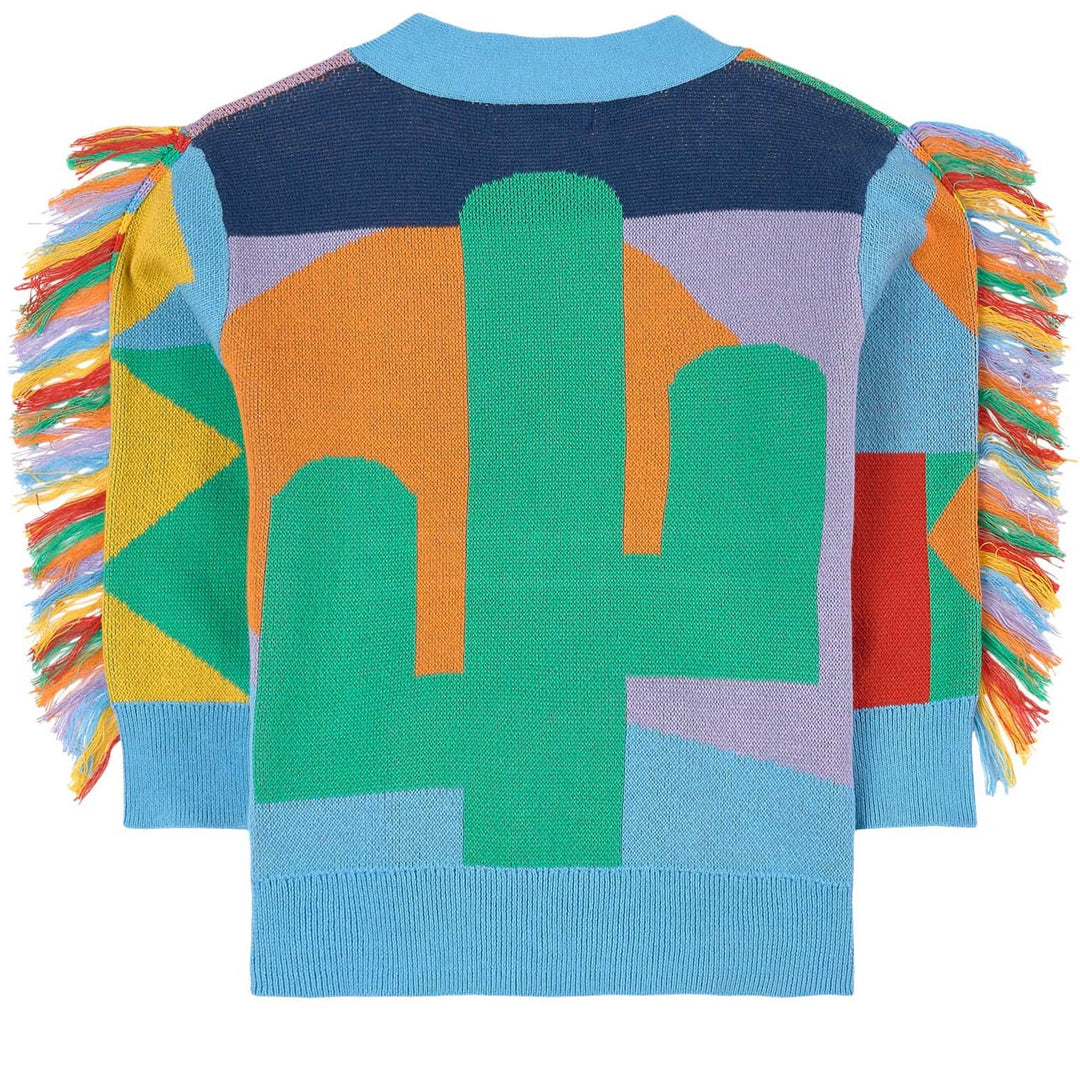 Stella McCartney Kids multi-coloured fringe knit cactus cardigan Second Season diff. sizes 2