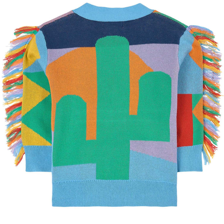 Stella McCartney Kids multi-coloured fringe knit cactus cardigan Second Season diff. sizes 2