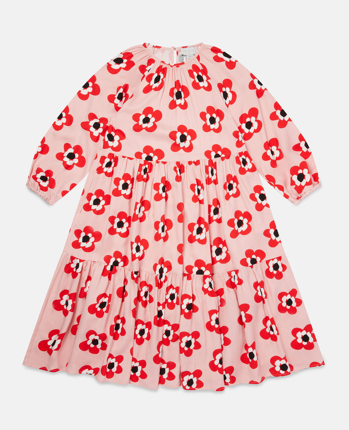 Stella McCartney Kids pink graphic flower print dress Second Season diff. sizes 1