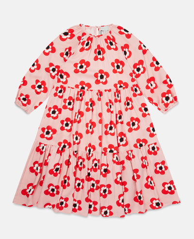 Stella McCartney Kids pink graphic flower print dress Second Season diff. sizes 1