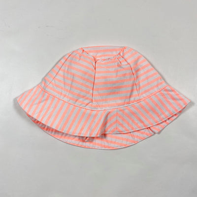 Janie and Jack neon coral striped sun hat 12-18M 1