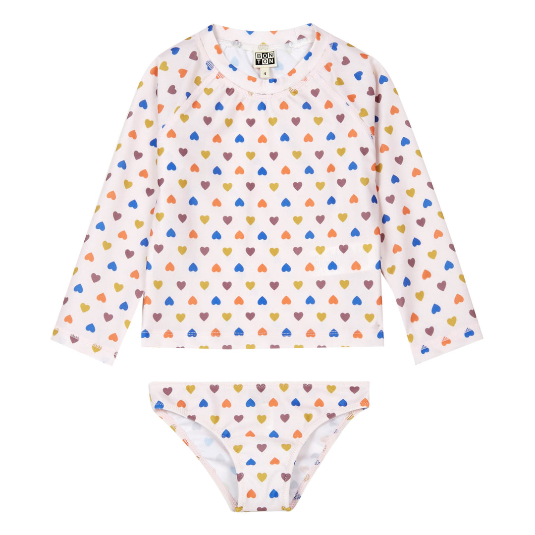 Bonton pale pink heart boat UV shirt & swim bottom set Second Season diff. sizes 1